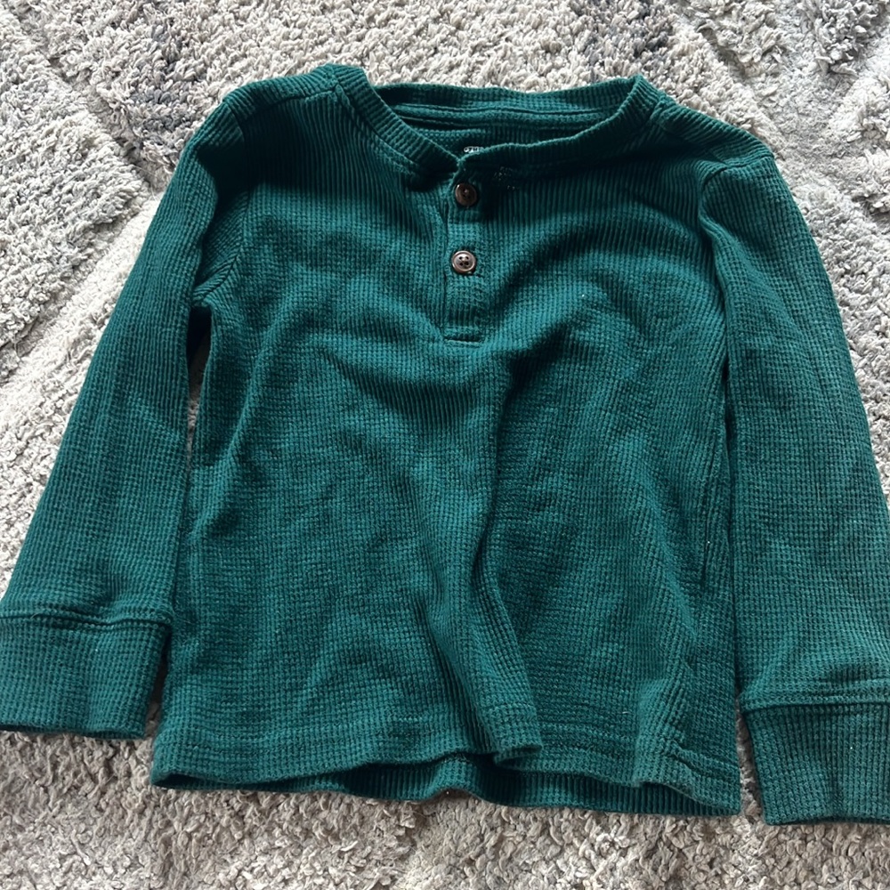 Emerald green waffle knit shirt